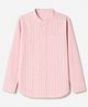 Pine Kids Cotton Woven Striped Shirt with Full Sleeves - Pink