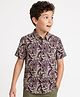 Pine Kids Cotton Woven Half Sleeves Shirt with Floral Print - Grey
