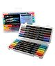 SCHOOLISH Glitter Glow Dual Tip Brush Pens Set of 24 Colors, Water-Based Markers with Glitter Effect, Art & Craft Colouring Pens for Kids, Drawing, Calligraphy, DIY Cards - PACK OF 1 - COLOR MAY VARY