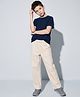 Pine Kids Cotton Elastane Woven Full Length Solid Trousers with Front Pockets - Beige