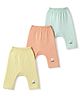 Simply Cotton Knit Full Length Diaper Leggings with Bear Patch Pack of 3- Yellow