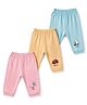 Simply Cotton Knit Full Length Lounge Pants with Bunny & Birds  Print Pack of 3 - Pink & Aqua