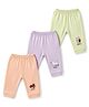 Simply Cotton Knit Full Length Lounge Pants with Animals Print Pack of 3 - Peach Lilac Mint