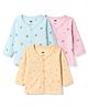 Simply Sinker Knit Full Sleeves Jhablas Bear Face Print Pack of 3 - Aqua & Pink