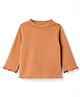 Simply Cotton Lycra Knit Full Sleeves Solid T-Shirt - Orange