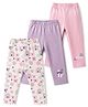 Simply Interlock Knit Full Length Butterfly Floral & Rainbow Printed Leggings Pack Of 3 - Multicolor