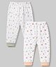 Simply Interlock Knit Full Length Dino & Bear Printed Lounge Pants Pack Of 2 - White