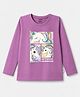 CUCUMBER Sinker Knit Full Sleeves T-Shirt with Unicorn Print - Plum