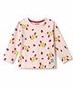 CUCUMBER Sinker Knit Full Sleeves T-Shirt with Strawberry  Print - Baby Pink