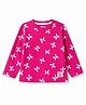 CUCUMBER Sinker Knit Full Sleeves T-Shirt with Bow Print - Dark Pink