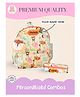 Rosada 13 inches DIY White Alphabet Backpack Medium & Round Pencil Pouch Combo With Keychian - Multicolour