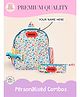 Rosada 13 inches DIY Cars Backpack Medium & Round Pencil Pouch Combo With Keychian - Multicolour