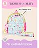 Rosada 13 inches DIY Mermaid Backpack Medium & Round Pencil Pouch Combo With Keychian - Multicolour