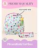 Rosada 13 Inches DIY Ice-cream Backpack Medium & Round Pencil Pouch Combo With Keychian - Multicolour