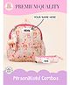 Rosada 13 Inches DIY Forest Deer Backpack Medium & Round Pencil Pouch Combo With Keychian - Multicolour