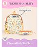 Rosada 13 Inches DIY Animal Backpack Medium & Round Pencil Pouch Combo With Keychian - Multicolour