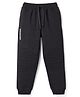 Pine Kids Cotton Knit Full Length Lounge & Track Pants With Text Print - Black