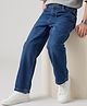 Pine Kids Denim Woven Full Length Washed Jeans - Navy Blue