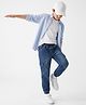 Pine Kids Denim Woven Full Length Jeans with Cargo Pockets - Blue