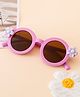 Babyhug Free Size Solid Color Sunglasses with Floral Applique - Mauve