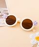 Babyhug Free Size Solid Color Sunglasses with Floral Applique - Off White