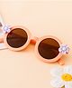Babyhug Free Size Solid Color Sunglasses with Floral Applique - Peach