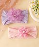 Babyhug Headbands With Floral Applique Pack of 2 -Purple&Light Pink