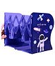 YAMAMA Space Theme Book Organizer For Boys & Girls | Expandable Adjustable Metal Book Stand | Book Rack for Kids | File Folder Organizer - Blue