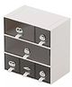 YAMAMA Desktop Storage Drawer Organizer, 6 Compartment mini Cabinet Storage Box, Multipurpose Storage Box, Modern Desk Organizer, Drawer Cabinet for Office, Stationery, Makeup, Accessories