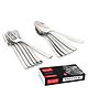Parage Stainless Steel Spoon Set & Fork Set 12 Pieces for Tea, Coffee, Sugar, Condiments & Spices - Set of 12 Contains Spoons Set of 6 Spoon and Fork Set of 6, Mirror Polished