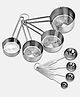 Parage Stainless Steel Measuring Cups & Spoon Combo for Dry or Liquid/Kitchen Gadgets/Cooking & Baking/Stackable Professional Measuring Cup Set with Measurement Handles (WH,Set of 4 Cups & 4 Spoons)