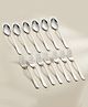 Parage 12 Pieces Stainless Steel Table Spoons and Forks Set with Round Edge, Tableware, Set of 12, Silver (Contains: 6 Table Spoons and 6 Dinner Forks)