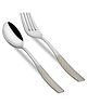 Parage 12 Pieces Stainless Steel Premium Cutlery Set for Home & Kitchen, Luxury Dining Tableware Big Spoon & Fork Gift, Laser Chammach Set, Silver Dazzle Design (6 Table Spoons & 6 Table Forks)
