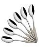 Parage 6 Pieces Stainless Steel Premium Dinner Spoon Set for Home & Kitchen, 16 cm Long, Luxury Dining Tableware Laser Chammach Set Gift, Silver, Dazzle Design