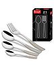Parage 24 Pieces Stainless Steel Premium Cutlery Set for Home & Kitchen, Luxury Dining Tableware Spoon Gift, Silver Dazzle Design (6 Pieces Each Table Spoons, Table Forks, Dinner Spoons & Tea Spoons)