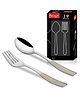 Parage 12 Pieces Stainless Steel Premium Cutlery Set for Home & Kitchen, Luxury Dining Tableware Small Spoon & Fork Gift, Laser Chammach Set, Silver Dazzle Design (6 Dinner Spoons & 6 Dinner Forks)