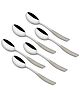 Parage 6 Pieces Stainless Steel Premium Table Spoon Set for Home & Kitchen, 18.5 cm Long, Luxury Dining Tableware Laser Chammach Set Gift, Silver, Dazzle Design