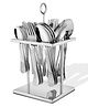 Parage 25 Pieces Premium Stainless Steel Cutlery Set - 6 Tea Spoons, 6 Dinner Spoons, 6 Table Forks, 6 Table Spoons, 1 Stand | Perfect for Home, Kitchen, Dining Table & Gifting (Sapphire Imperial)