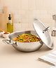 Parage Tripure Tri-Ply Stainless Steel Kadai with Lid 24 cm, 2.6 LTR | ISI Mark Certified | Heavy Bottom SAS Triply Kadhai for Deep Frying & Cooking | Induction & Gas Stove Compatible, 5Years Warranty