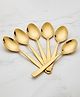 Parage 6 Pieces Stainless Steel Golden Spoons Set, 16 cm Long, Premium Spoons for Home & Kitchen, Luxury Dining Tableware Gift for House Warming,6 Pieces Gold Cutlery Set