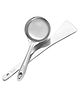 Parage 2 Pieces Stainless Steel Dosa Ladle & Turner/Palta Heavy Gauge | Dosa Making Spoon with Flat Base and Spatula | Kitchen Tools for Cooking (Size-20.5cm, 31.5cm, Silver)