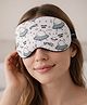 Jenna Space UFO Print Sleeping Eye Mask Lightweight Soft Eye Cover for Travel & Night Sleep - White