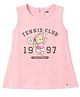 Pink Rabbit Sinker Knit Sleeveless Bear & Girls Tennis Club 1997 Printed Frock - Pink