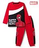 Babyhug Marvel Single Jersey Knit Full Sleeve Cut and Sew T-shirt & Joggers Set With Spider-man Graphics - Red