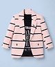 Dapper Dudes Cotton Knit Full Sleeves Striped Party Blazer With Text Print T-Shirt - Pink