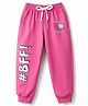 Smarty Girls Looper Knit Full Length Lounge and Track Pants With Text Print - Pink