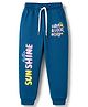 Smarty Girls Looper Knit Full Length Text Printed Lounge Pant - Teal Blue