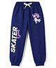 Smarty Girls Looper Knit Full Length Text Printed Lounge Pant - Navy Blue