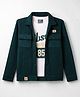 Dapper Dudes Cotton Woven Full Sleeves Jacket With Text Printed T-Shirt - Green