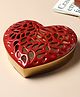 De Maison Decor Vitalis Red Heart Box in Gold finish